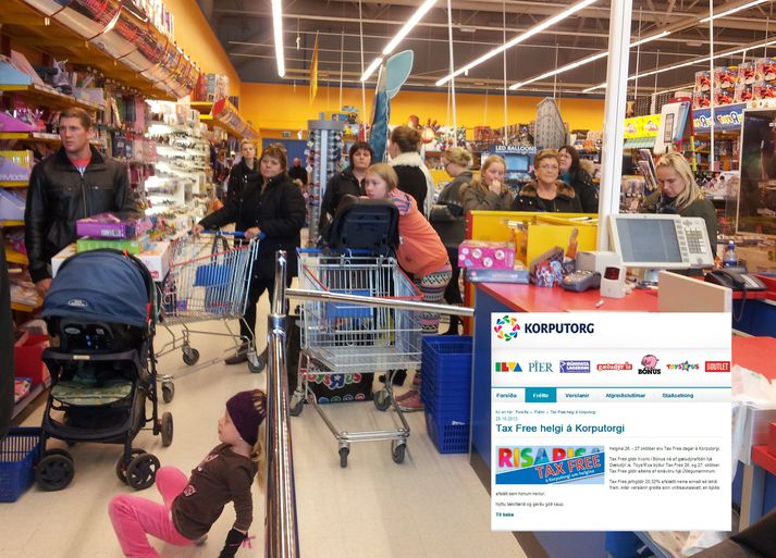 Fjölmargir lögðu leið sína í Korputorg til þess að nýta sér tax free afslátt.