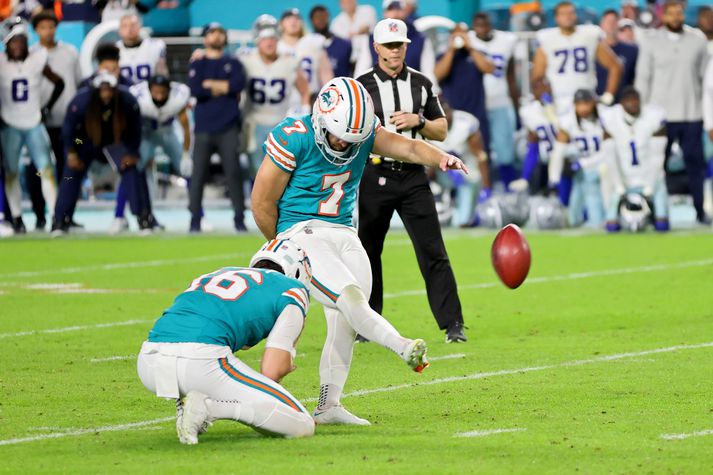 Jason Sanders tryggði Miami Dolphins sigurinn gegn Dallas Cowboys í nótt.