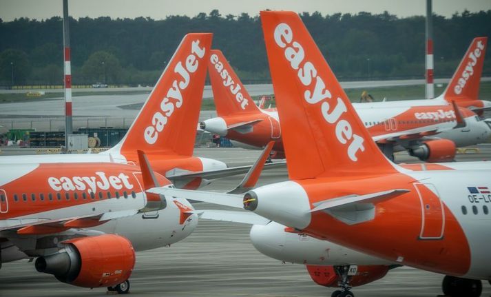 EasyJet vélar á Brandenborgarflugvelli í Berlín.