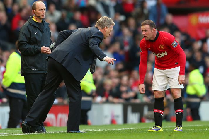David Moyes og Wayne Rooney.