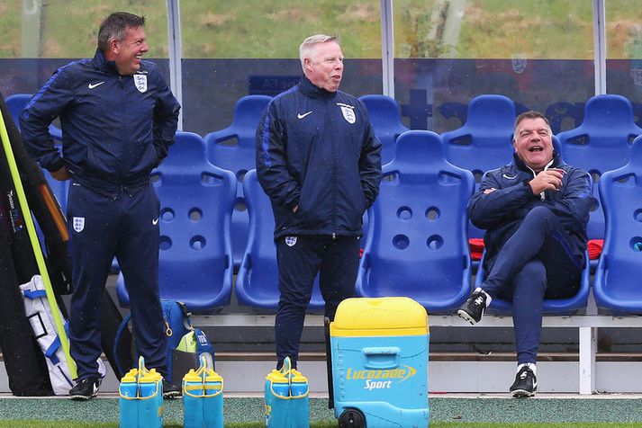 Þjálfararteymið sem átti að fara með England á HM í Rússlandi er nú tekið við hjá Everton. Sam Allardyce með þeim Sammy Lee og Craig Shakespeare.