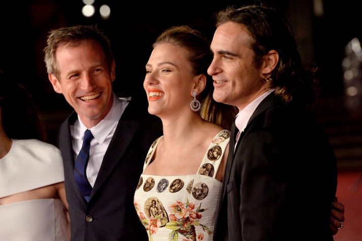 Spike Jonze, Scarlett Johansson og Joaquin Phoenix á kvikmyndahátíðinni í Róm fyrr í þessum mánuði.