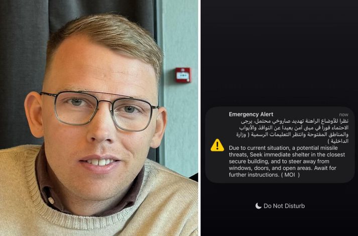Flótti parsins Davíðs og Lovísu Óskar frá Dúbaí virðist vera að ganga upp en þau byrjuðu að leita flótta­leiða þegar neyðartil­kynningaglamrið hófst í símum þeirra.