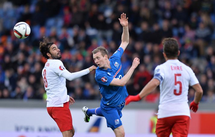 Jón Daði Böðvarsson skoraði sitt fyrsta landsliðsmark í þessum leik á móti Tyrkjum árið 2014.