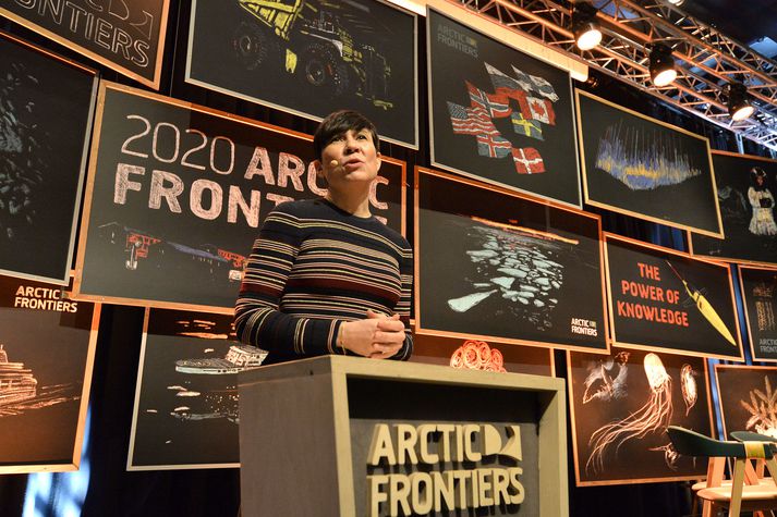 Ine Eriksen Søreide, utanríkisráðherra Noregs, við upphaf Arctic Frontiers-ráðstefnunnar í gær.