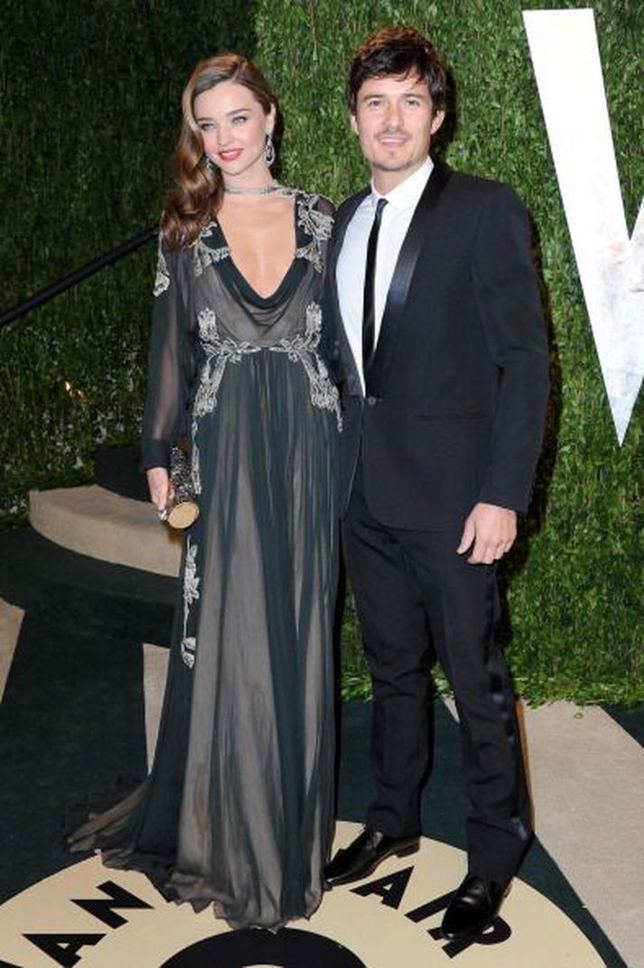 Orlando Bloom og Miranda Kerr í febrúar á þessu ári.