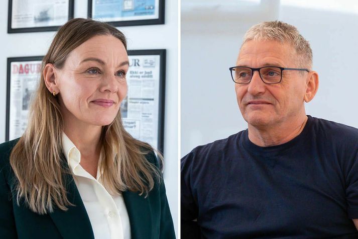 Sigríður Dögg formaður BÍ og Hjálmar Jónsson. Óhætt er að segja að andað hafi köldu þeirra á milli nú um hríð og sér ekki fyrir endann á því þó svo að félagið hafi ákveðið að kæra fyrrverandi framkvæmdastjórann ekki þrátt fyrir að tilefni sé til, að sögn stjórnar.
