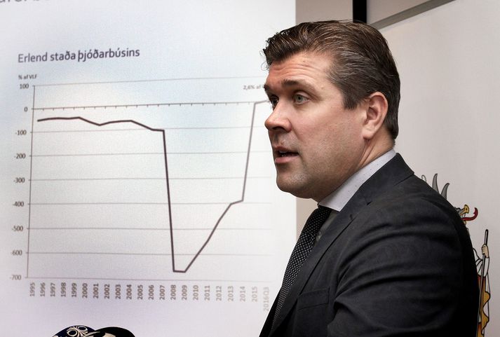 Bjarni Benediktsson fjármálaráðherra þegar hann kynnti fjárlagafrumvarpið í dag.