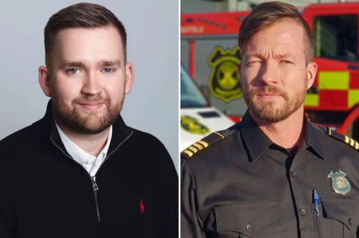 Sveinn Ægir Birgisson, formaður stjórnar Brunavarna Árnessýslu, og Pétur Pétursson, fyrrverandi slökkviliðsstjóri.