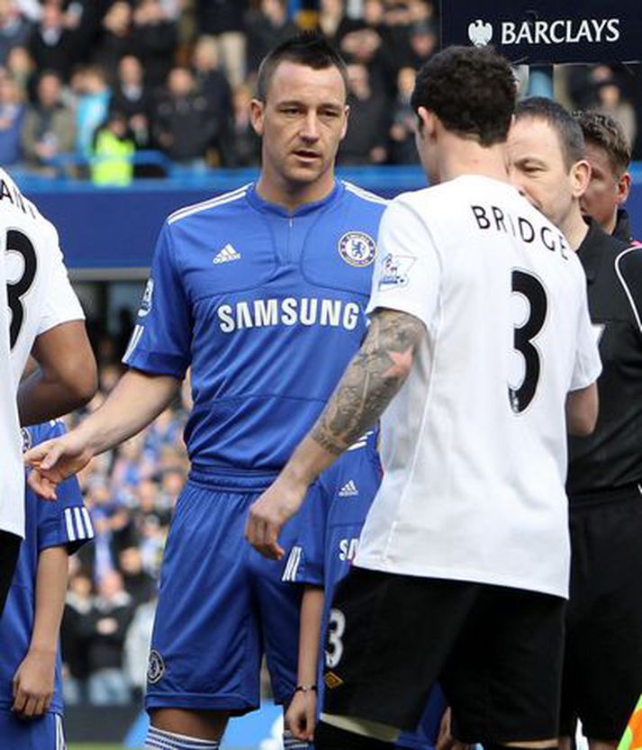 Terry horfir í augu kviðmágar síns, Wayne Bridge.