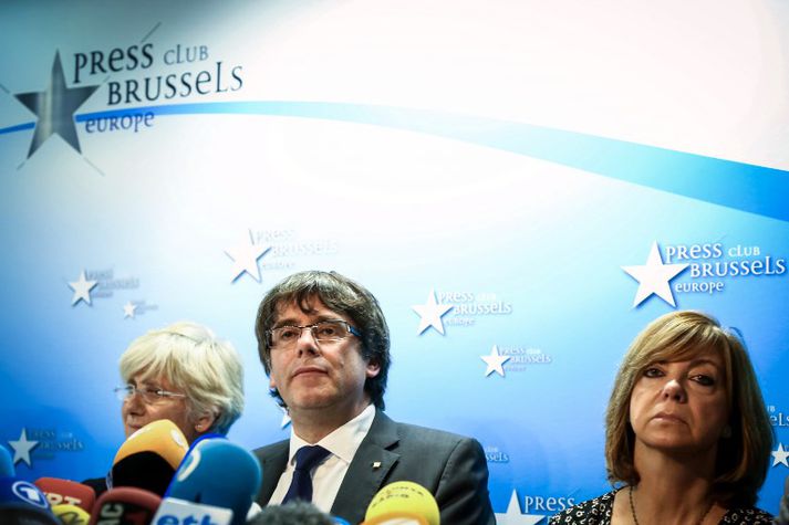 Carles Puigdemont og nokkrir ráðherra hans eru nú staddir í Belgíu.