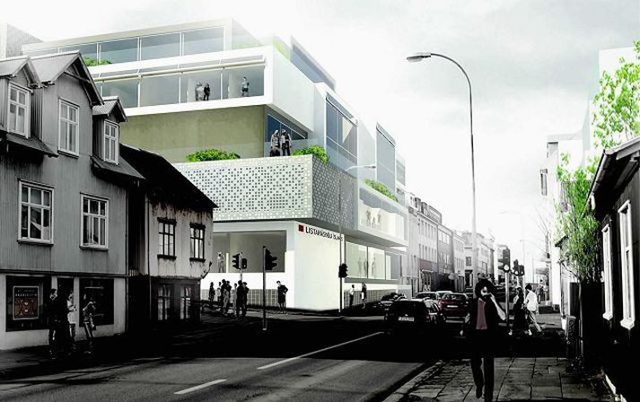 Verðlaunatillagan um nýbyggingu LHÍ.