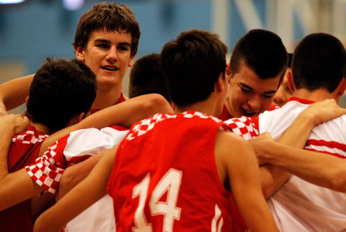 Dragan Bender með landsliði Króata á EM í fyrra.