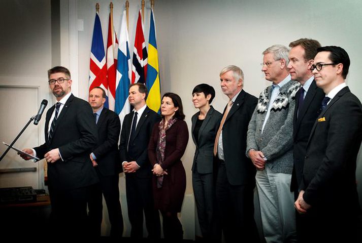 Gunnar Bragi Sveinsson ásamt kollegum sínum frá Norðurlöndum.