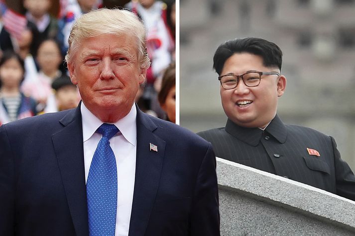 Donald Trump og Kim Jong-un hafa talað í fyrirsögnum um hvorn annan undanfarna mánuði.