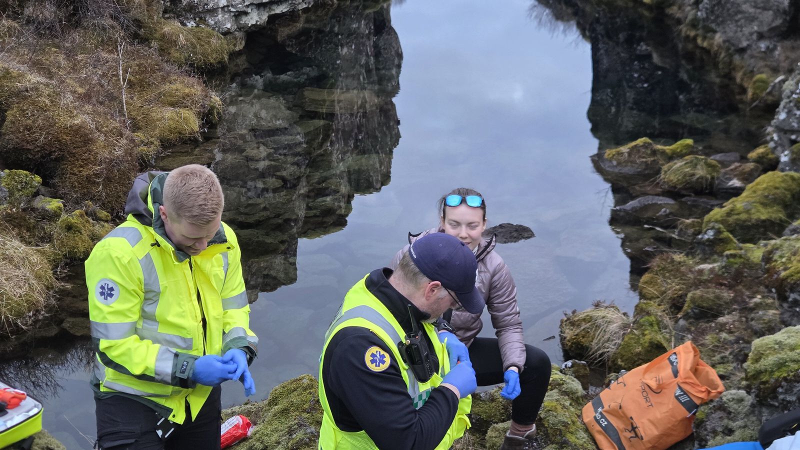 Kölluð út á hæsta for­gangi vegna sund­manns í Þing­valla­vatni