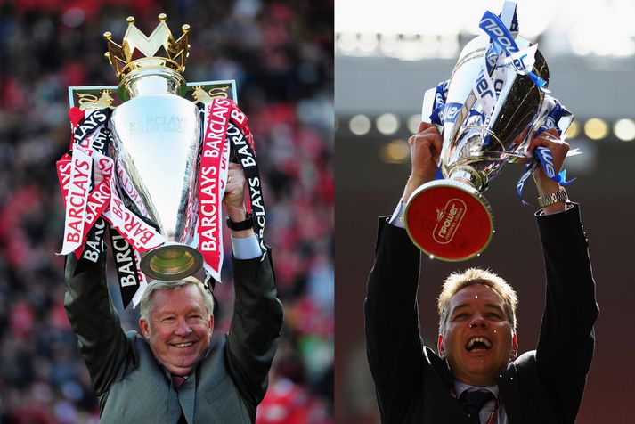 Feðgarnir Sir Alex Ferguson og Darren Ferguson unnu báðir titla vorið 2011.