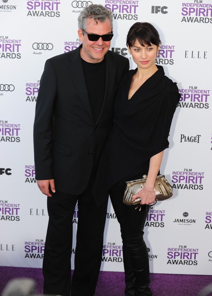Leikaraparið Danny Huston og Olga Kurylenko naut sín á Íslandi.