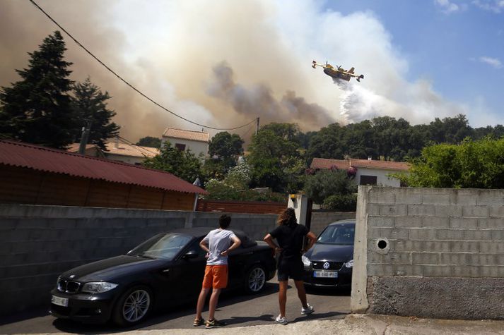 Slökkvistarf var unnið á eyjunni Korsíku í gær.