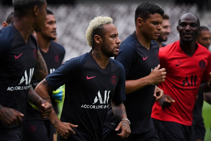 Neymar á æfingu PSG á dögunum.