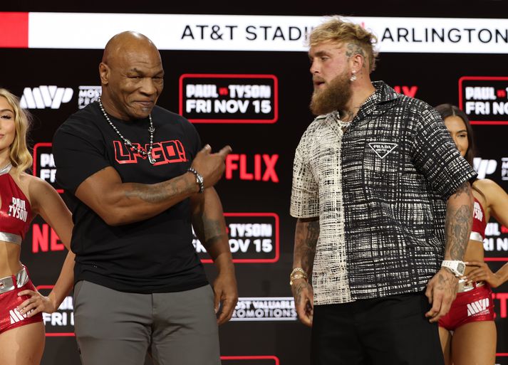Mike Tyson og Jake Paul mætast í boxbardaga 15. nóvember næstkomandi.