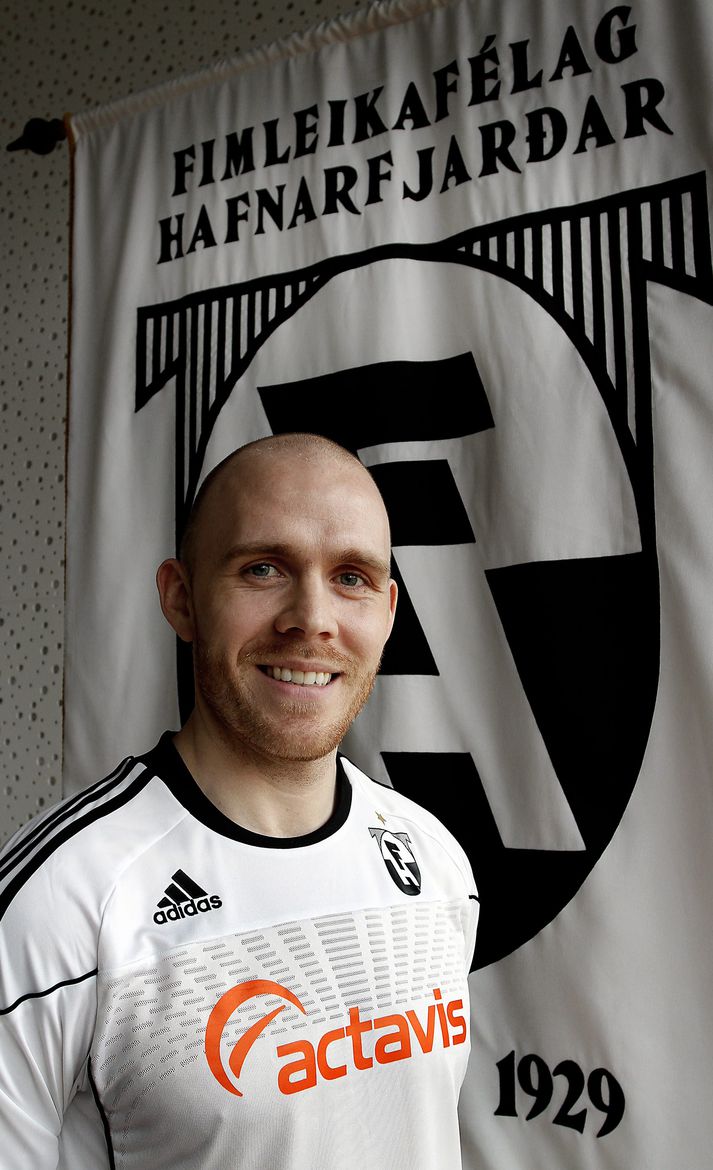 Hannes Þ Sigurðsso skoraði fyrir FH gegn Breiðabliki í kvöld.