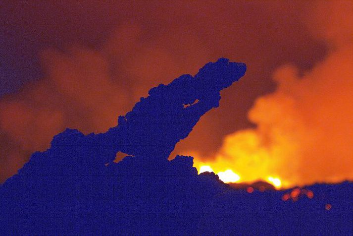 Gosið er í mikilli rénun.