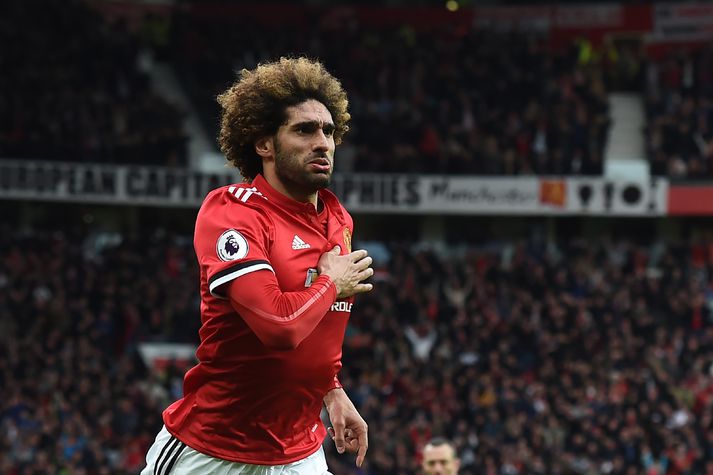 Fellaini fagnar um helgina.