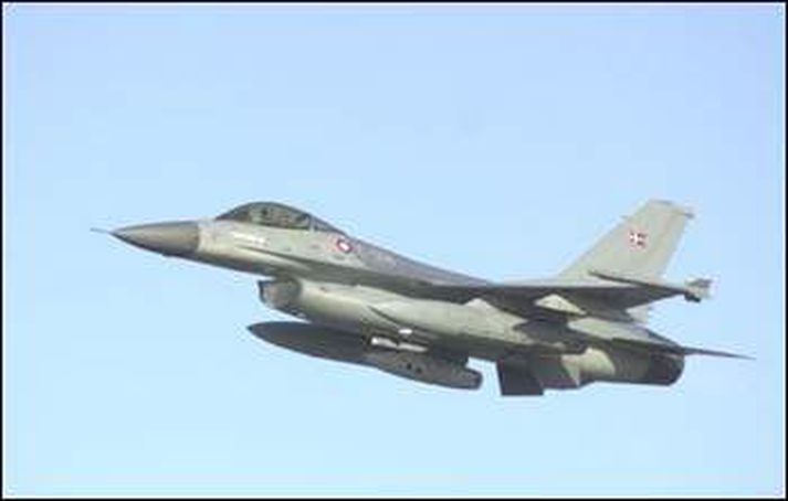 F-16 orrustuþota danska flughersins.