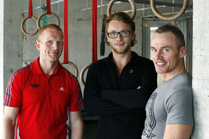 Félagarnir Geir, Ari og Evert eru þrír af þeim þrettán sem ætla að hlaupa 100 kílómetra á fimmtudaginn.