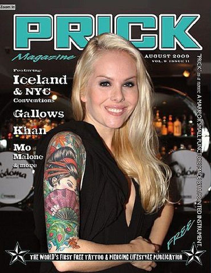 Svala er á forsíðu Prick, en hún er með "sleeve“ tattú eftir Sofiu Estrella sem var gert á Reykjavik Ink.