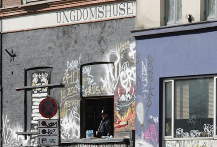Ungdomshuset sem nú er horfið