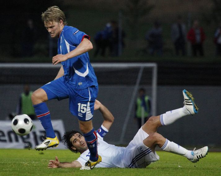 Birkir Bjarnason í leik með íslenska landsliðinu.