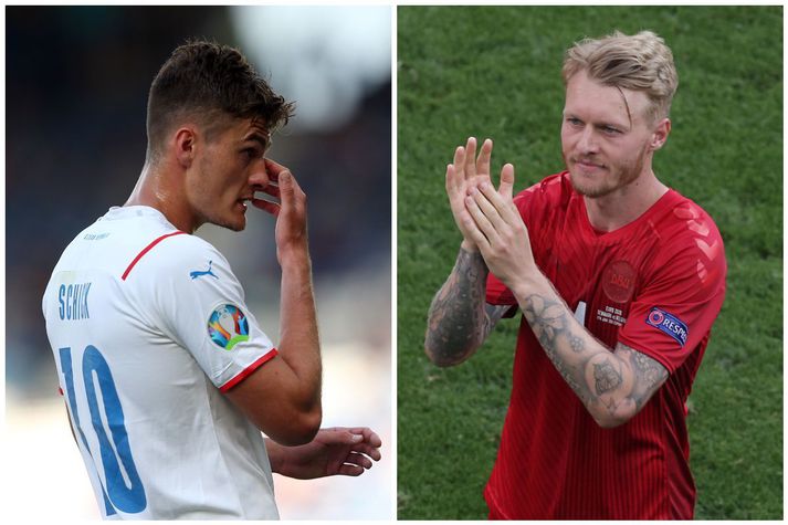 Patrik Schick og Simon Kjær munu eigast við í dag.