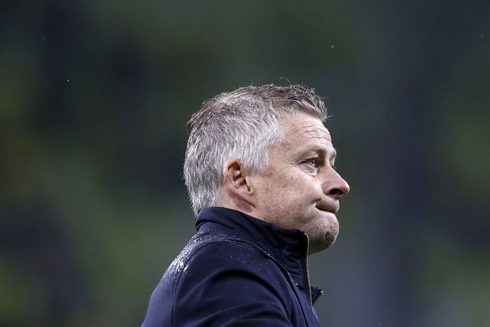 Ole Gunnar Solskjær var gríðarlega svekktur í leikslok enda enn að bíða eftir sínum fyrsta titli sem knattspyrnustjóri Manchester United.