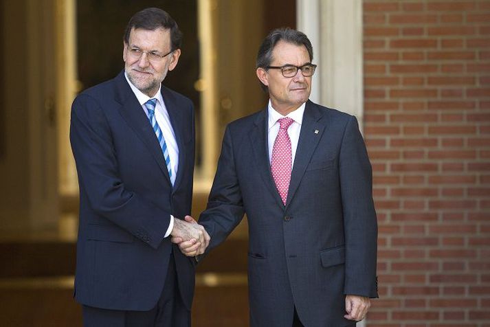 Artur Mas, forseti Katalóníu, og Mariano Rajoy, forsætisráðherra Spánar, funduðu í gær um framtíð Katalóníu.