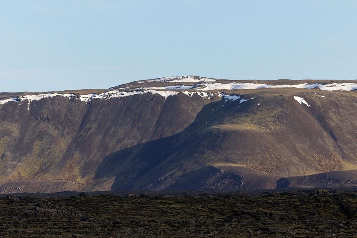 Virknin hefur verið mest við syðri enda Fagradalsfjalls.