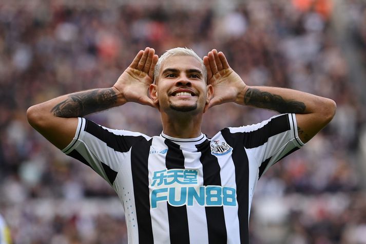 Bruno Guimaraes skoraði tvö mörk fyrir Newcastle í dag.