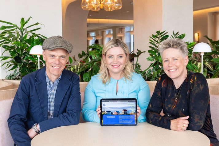 Ferðamálastjóri Arnar Már Ólafsson, Lilja Alfreðsdóttir ferðamálaráðherra og formaður samtaka ferðaþjónustunnar Bjarnheiður Hallsdóttir. 