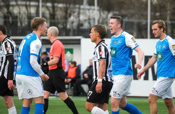 Emil Atlason skoraði bæði mörk Stjörnunnar í kvöld.
