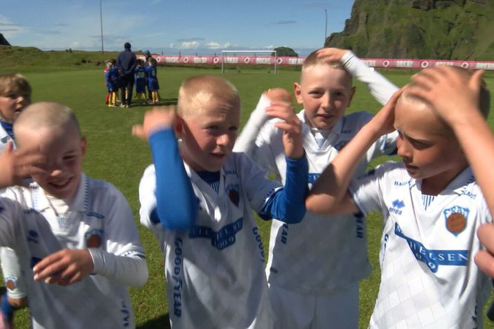 Framarar voru með greiðsluna á hreinu í sínum fagnaðarlátum.