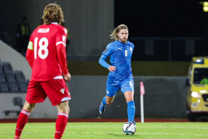 Birkir Bjarnason leikur landsleik númer 105 í dag og verður þar með einn á toppnum yfir flesta landsleiki fyrir Íslands hönd.