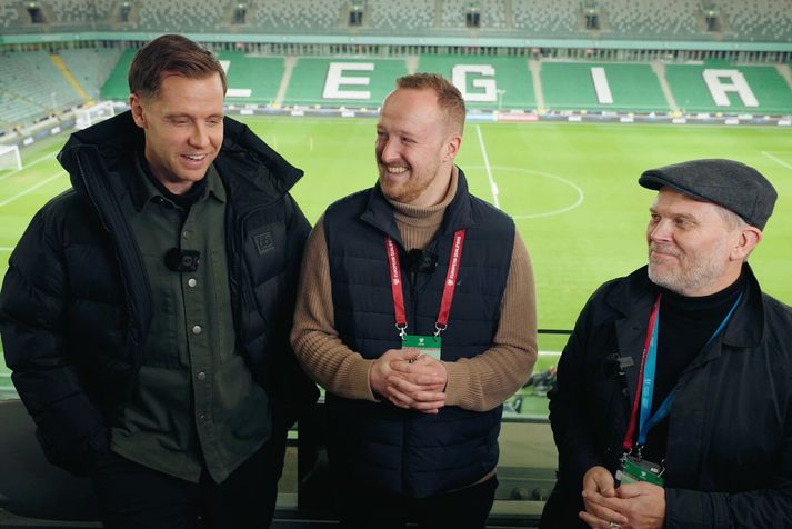 Kjartan Henry, Valur Páll og Gummi Ben fóru yfir sviðið í Varsjá.