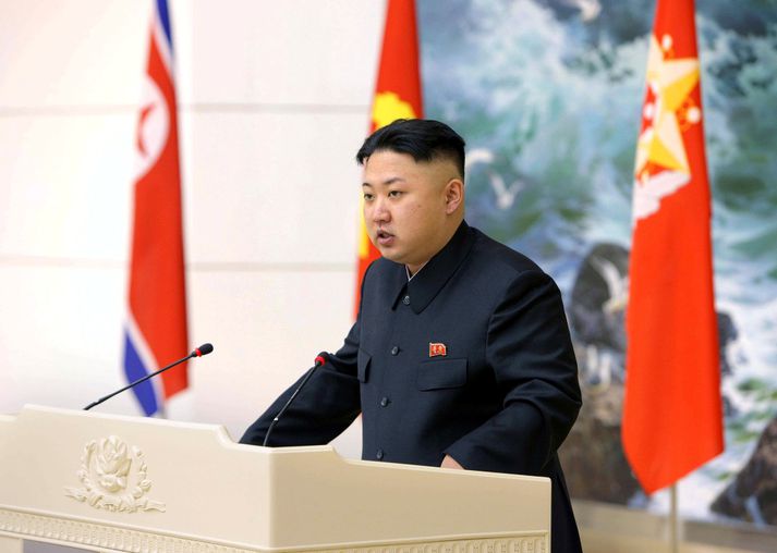 Kim Jon-Un leiðtogi Norður-Kóreu.