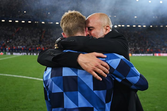 Pep Guardiola og Kevin De Bruyne hafa unnið mikið saman með Manchester City.