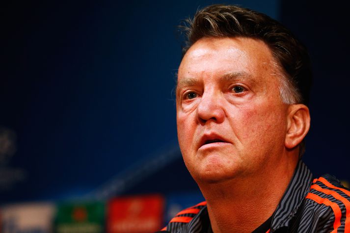 Louis Van Gaal á blaðamannafundinum.