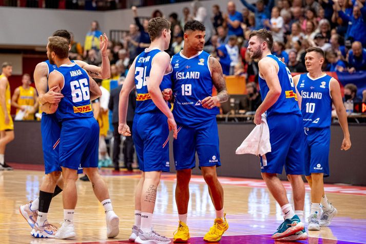 Ísland - Úkraína. Landsleikur karla sumar 2022 körfubolti KKÍ Kristófer Acox