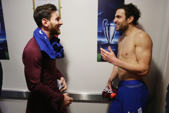 Cesc Fabregas og Lionel Messi. Þeir þekkjast vel.