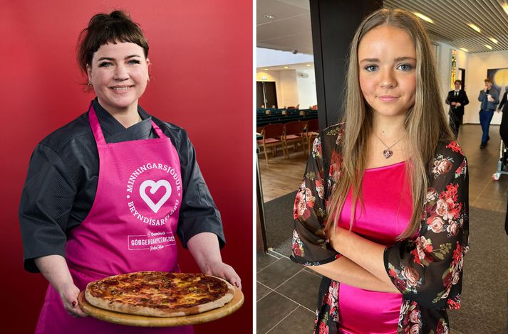 Svuntan sem er til sölu er bleik sem en liturinn var í miklu uppáhaldi hjá Bryndísi Klöru heitinni.