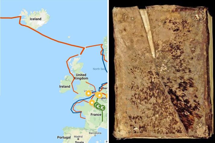 Skinnið sem bækurnar voru bundnar gæti hafa komið frá Íslandi.